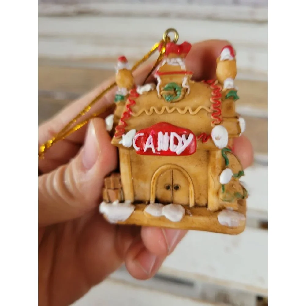 Candy gingerbread household ornament‎ vintage Xmas mini tree